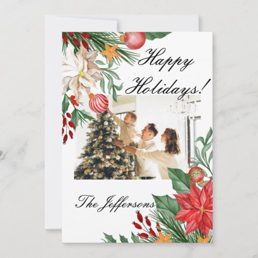 Merry Christmas Custom Photo Wenskaart Save The Date (Voorkant)