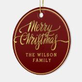 Merry Christmas Custom Tekst Keramisch Ornament (Links)