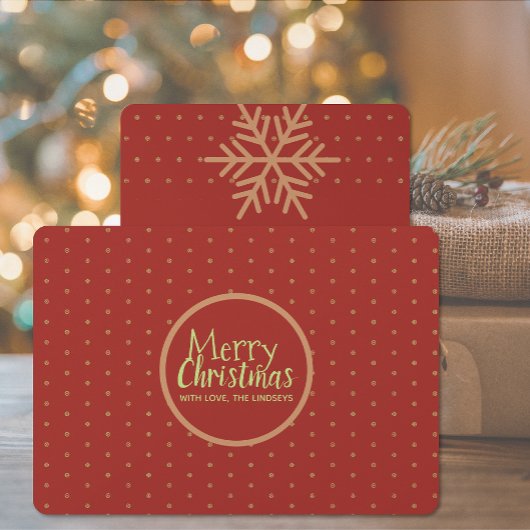 Merry Christmas Custom Text Flat Holiday Card Feestdagenkaart