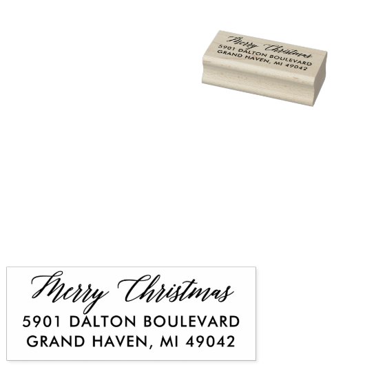 Merry Christmas Custom Vakantie retour adres Rubberstempel (Gestempeld)