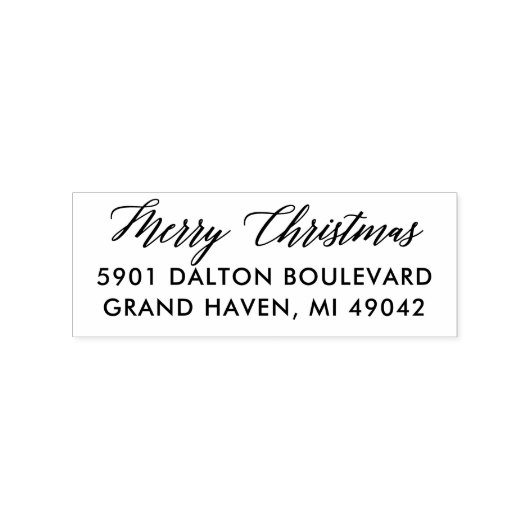 Merry Christmas Custom Vakantie retour adres Rubberstempel (Afrduk)