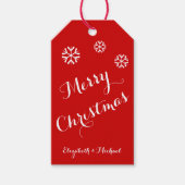 Merry Christmas Custom Vakantie Rood Groen Cadeau Cadeaulabel (Voorkant)