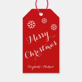 Merry Christmas Custom Vakantie Rood Groen Cadeau  Cadeaulabel