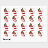Merry Christmas Custom Voeg Jouw tekst Gifts Elega Ronde Sticker (Vel)