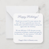 Merry Christmas Customer Appreciation Coupon Code Notitiekaartje (Achterkant)