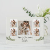 MERRY CHRISTMAS CUSTOMIZABLE GREENERY CHRISTMAS KAART (Staand voorkant)