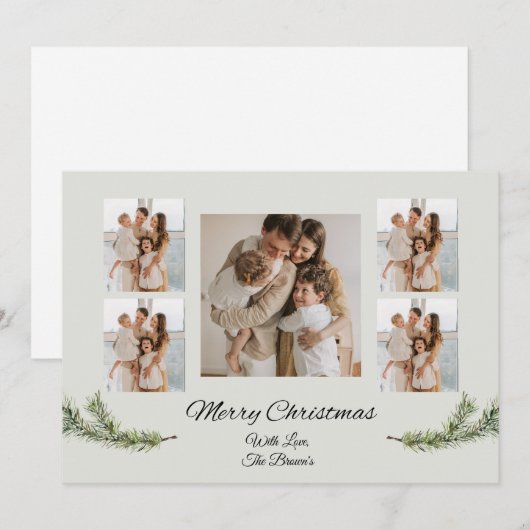 MERRY CHRISTMAS CUSTOMIZABLE GREENERY CHRISTMAS  KAART (Voorkant / Achterkant)