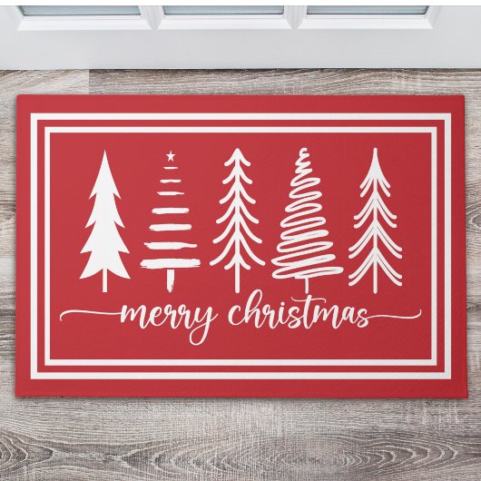 Merry Christmas Cute Christmas Tree Deurmat