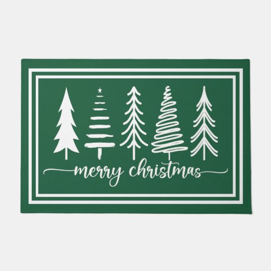 Merry Christmas Cute Christmas Tree Deurmat (Voorkant)