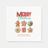Merry Christmas Cute Cookies Holiday Baking Party Servet (Voorkant)