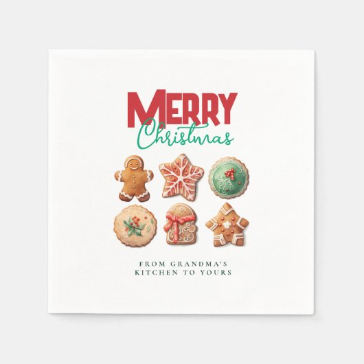 Merry Christmas Cute Cookies Holiday Baking Party Servet (Voorkant)