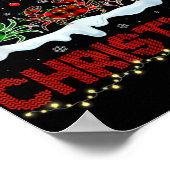 Merry Christmas Cute Crab Xmas Leopard Plaid Santa Poster (Hoek)