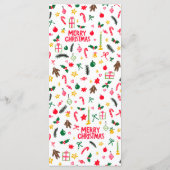 Merry Christmas Cute CUSTOM Holiday Dinner Party Menu (Achterkant)