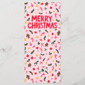 Merry Christmas Cute CUSTOM Holiday Dinner Party Menu (Achterkant)