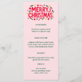 Merry Christmas Cute CUSTOM Holiday Dinner Party Menu (Voorkant)