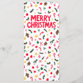 Merry Christmas Cute CUSTOM Holiday Dinner Party Menu (Achterkant)