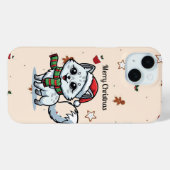 Merry Christmas | Cute Dog Holiday Phone Case (Achterkant (horizontaal))