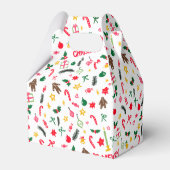 Merry Christmas Cute Doodle Whimsical Pattern  Bedankdoosjes (Achterkant)