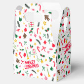 Merry Christmas Cute Doodle Whimsical Pattern  Bedankdoosjes (Geopend)