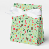 Merry Christmas Cute Doodle Whimsical Pattern  Bedankdoosjes (Voorkant Zijde)