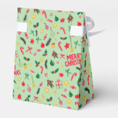 Merry Christmas Cute Doodle Whimsical Pattern Bedankdoosjes (Achterkant)
