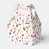 Merry Christmas Cute Doodle Whimsical Pattern  Bedankdoosjes (Voorkant Zijde)