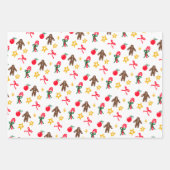 Merry Christmas Cute Doodle Whimsical Pattern Inpakpapier Vel (Voorkant)