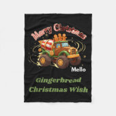 Merry Christmas Cute Gingerbread Mello Mixer Truck Fleece Deken (Voorkant)