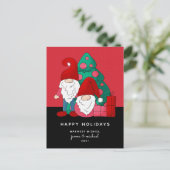 MERRY CHRISTMAS | Cute Holiday Gnomes Briefkaart (Staand voorkant)