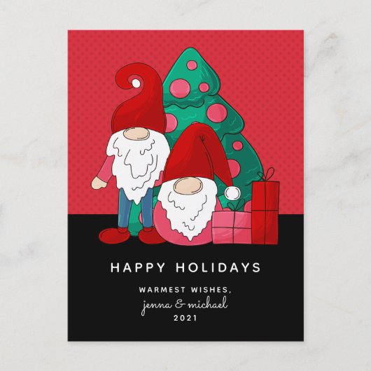 MERRY CHRISTMAS | Cute Holiday Gnomes Briefkaart (Voorkant)