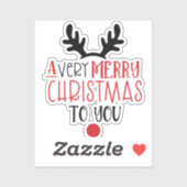 Merry Christmas Cute Modern Typography Sticker (Vel)