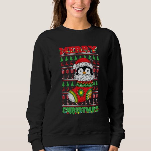 Merry Christmas Cute Penguin Ugly Xmas 1 Trui (Voorkant)