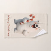 Merry Christmas Cute Polar Bear Design Bad Handdoek (Handdoek)