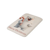 Merry Christmas Cute Polar Bear Design Badmat (Gekanteld)