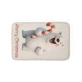 Merry Christmas Cute Polar Bear Design Badmat (Voorkant)