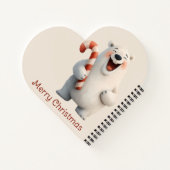 Merry Christmas Cute Polar Bear Design Notitieboek (Achterkant)