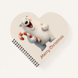 Merry Christmas Cute Polar Bear Design Notitieboek