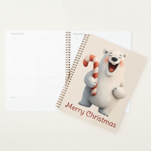 Merry Christmas Cute Polar Bear Design Planner (Display)