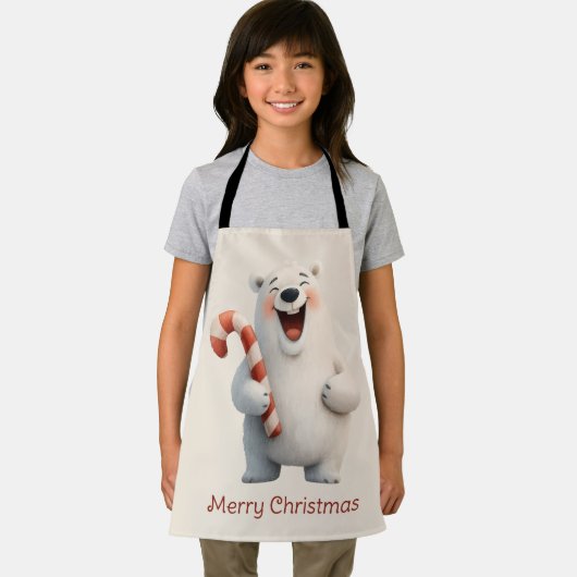 Merry Christmas Cute Polar Bear Design Schort (Insitu)