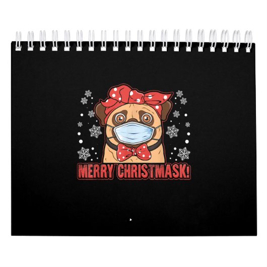 Merry Christmas Cute Pug Dog Breed Furry Kalender (Hoes)