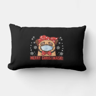 Merry Christmas Cute Pug Dog Breed Furry Kussen