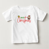 Merry Christmas Cute Santa Script Tee (Voorkant)