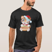 Merry Christmas Cute Santa Tiger Holiday Pajama T-shirt (Voorkant)