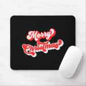 Merry Christmas Cute Simple Retro Calligraphy Red Muismat (Met muis)