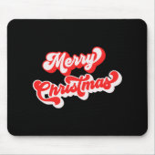 Merry Christmas Cute Simple Retro Calligraphy Red  Muismat (Voorkant)