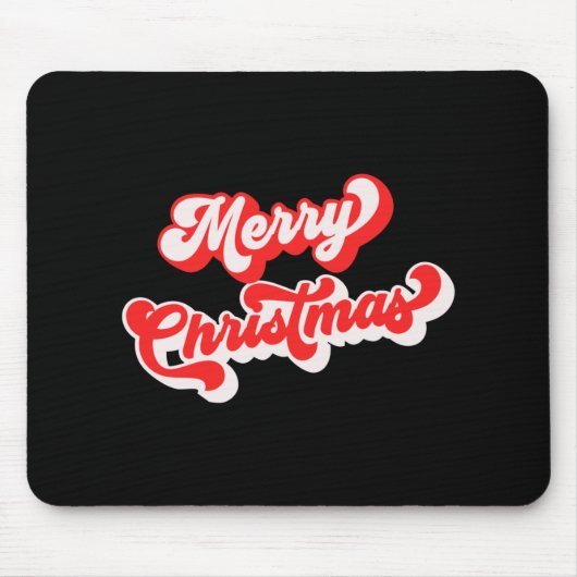 Merry Christmas Cute Simple Retro Calligraphy Red Muismat (Voorkant)
