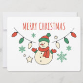 Merry Christmas, Cute Snowman, Christmas Lights (Voorkant)