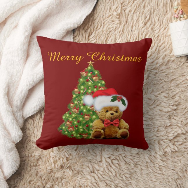 Merry Christmas Cute Teddy Bear Kussen (Deken)