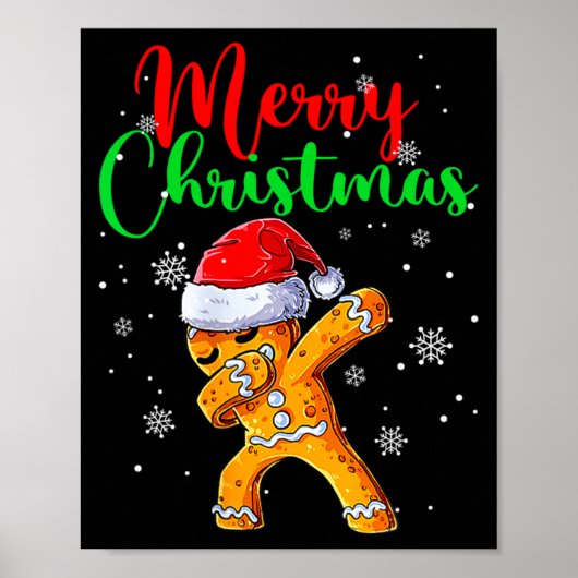 Merry Christmas Dab Gingerbread Xmas Christmas Coo Poster (Voorkant)