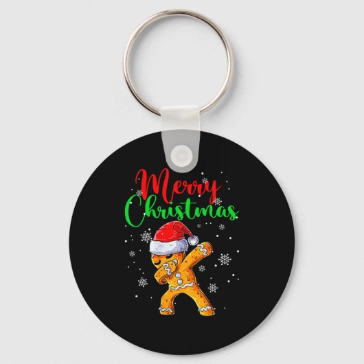 Merry Christmas Dab Gingerbread Xmas Christmas Coo Sleutelhanger (Voorkant)